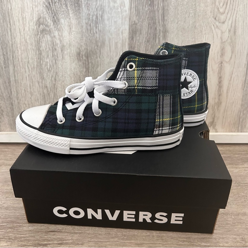 Converse All Star Youth Plaid High Top Sneakers Size 13 Kid Canvas Spring Skater
